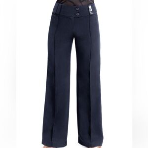 Tasha by PopconAtelier Wide Waistband Buttoned Pants for Ballroom Dance